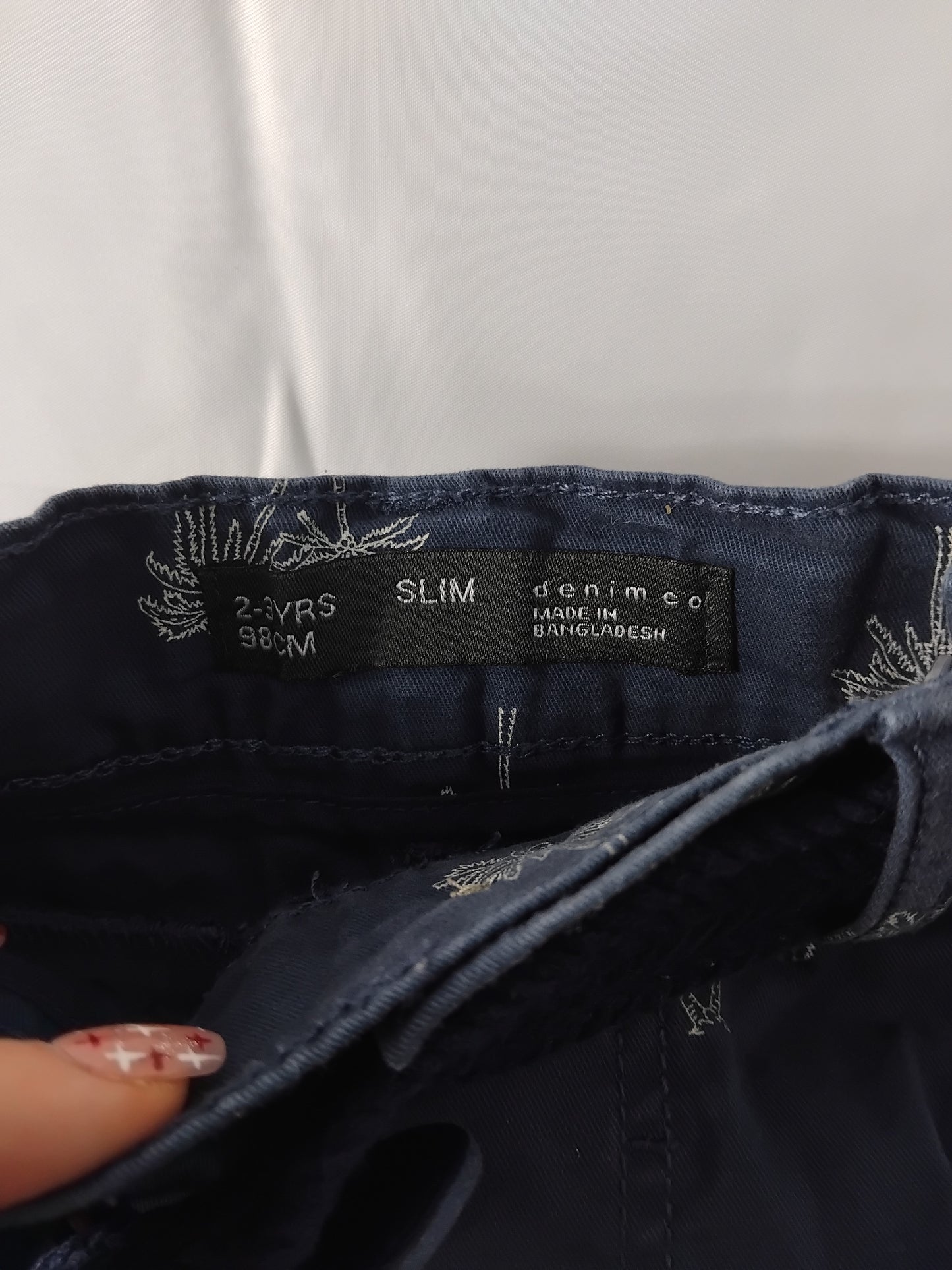 Kids age 2-3 years Denim blue shorts with palm trees