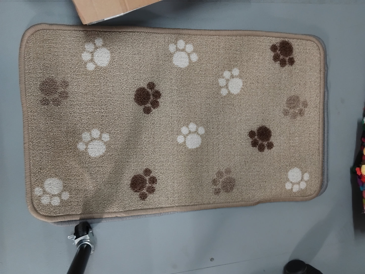 Soft Door Mat - Beige Pawprints