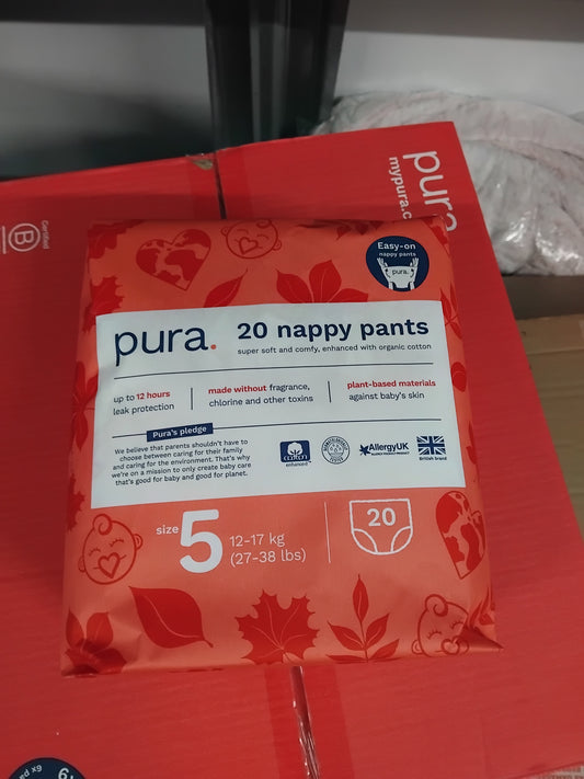 Pura Nappies / Diapers Pants Pack of 20 - Size 5 (12-17 Kg)
