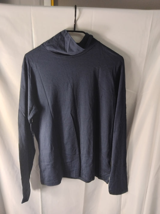 Ladies top Sunspel blue mock neck  - Size L