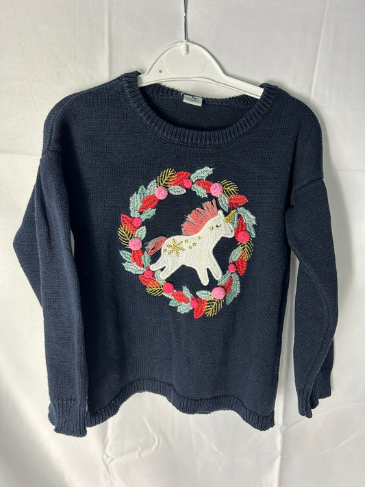 Kids TU Jumper Navy Unicorn - Age 2-3 Years