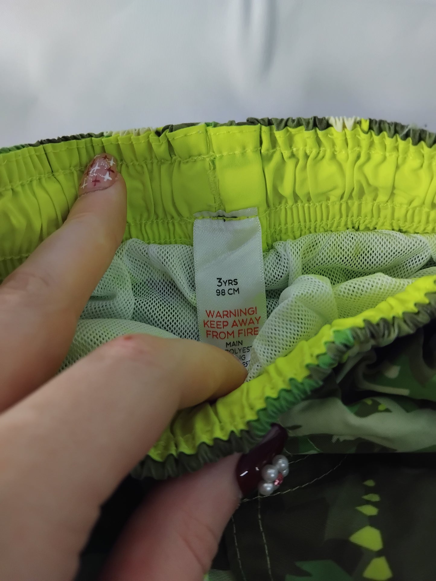 Kids 3 years green dinosaurs swimming trunks