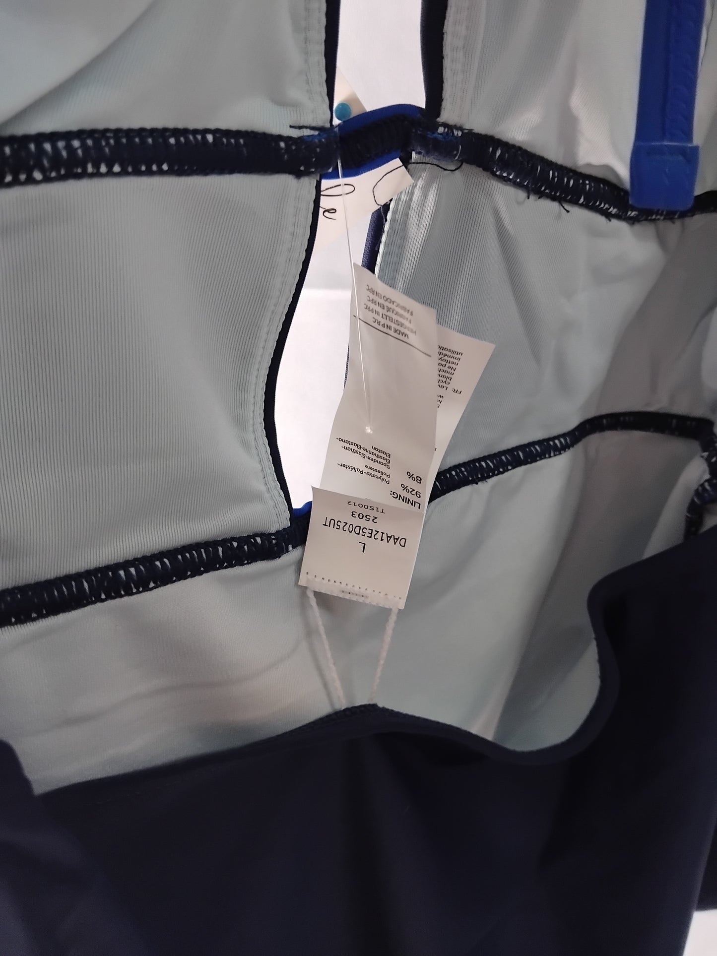 Ladies Swimwear Black Blue One Piece - Size L