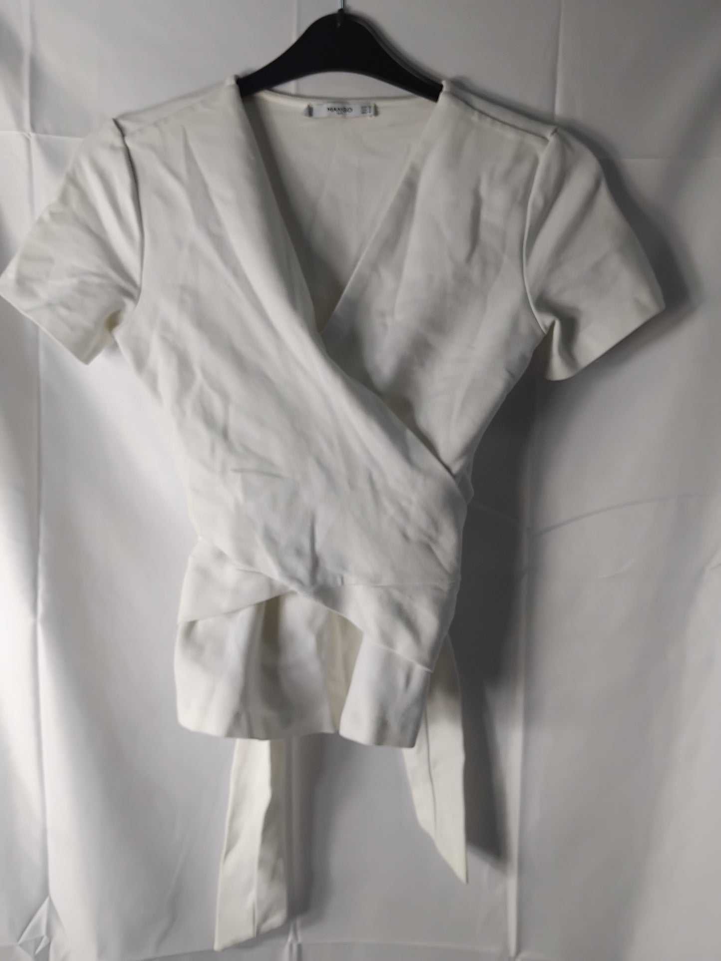 Ladies Mango White Wrap Top - Size Medium