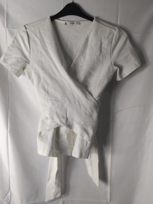 Ladies Mango White Wrap Top - Size Medium