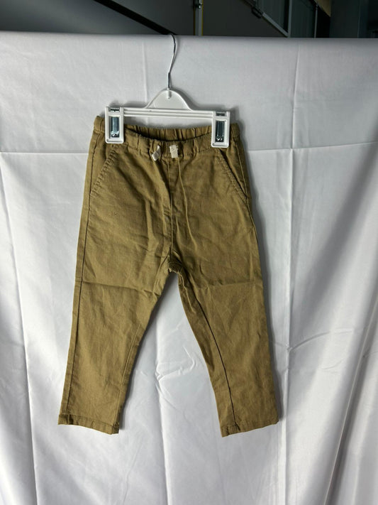Baby NEXT Trousers Yellow Linen - Age 12-18 Months