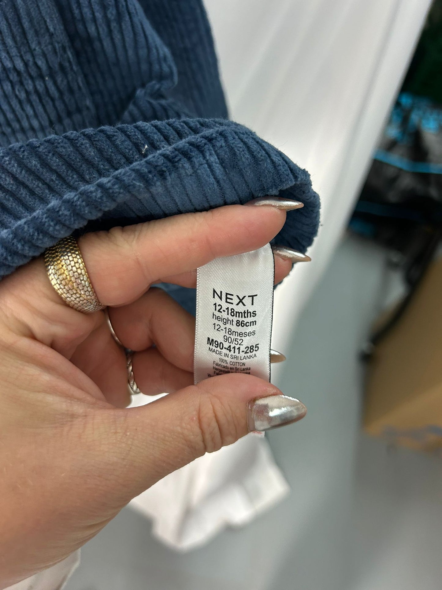 Babies NEXT Overshirt Blue Corduroy - Age 12-18 Months