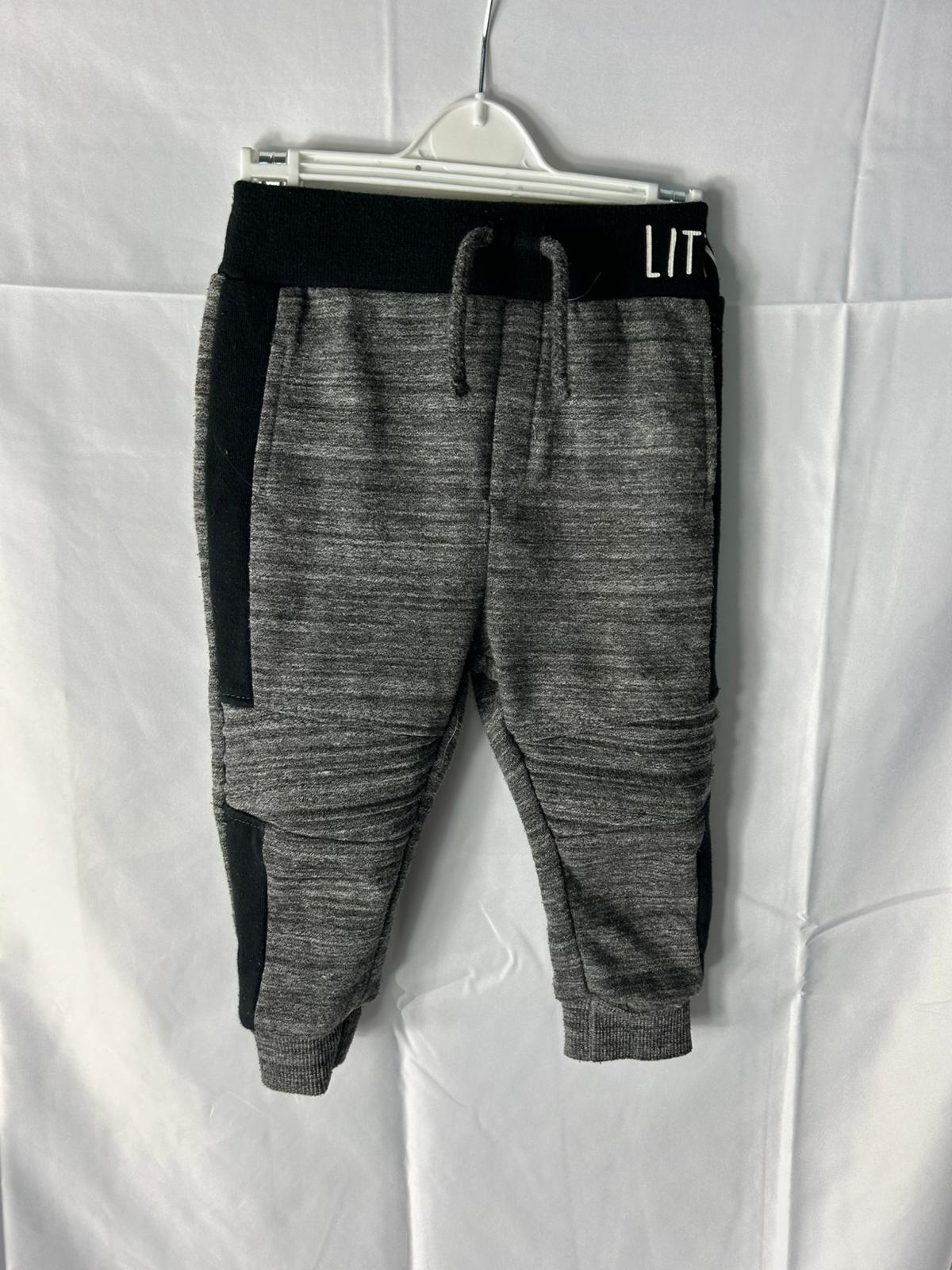 Baby PRIMARK Grey Joggers Black Waistband - Age 12-18 Months