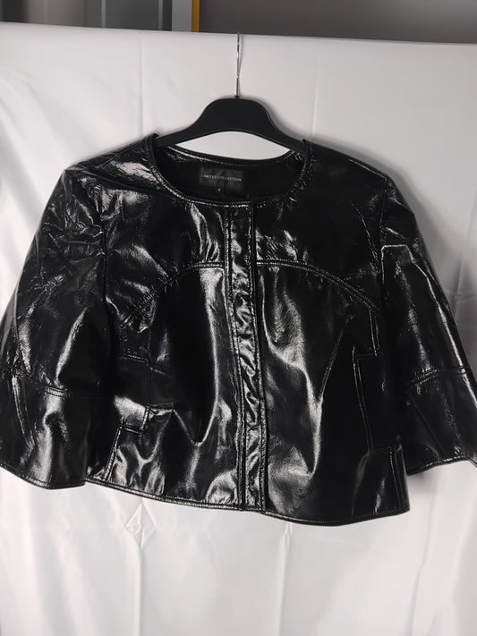 Ladies Jacket - M&S black pleather jacket - Size 12