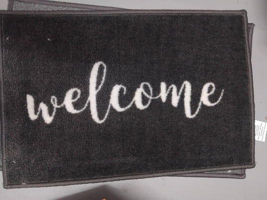 Soft Door Mat - Black Welcome