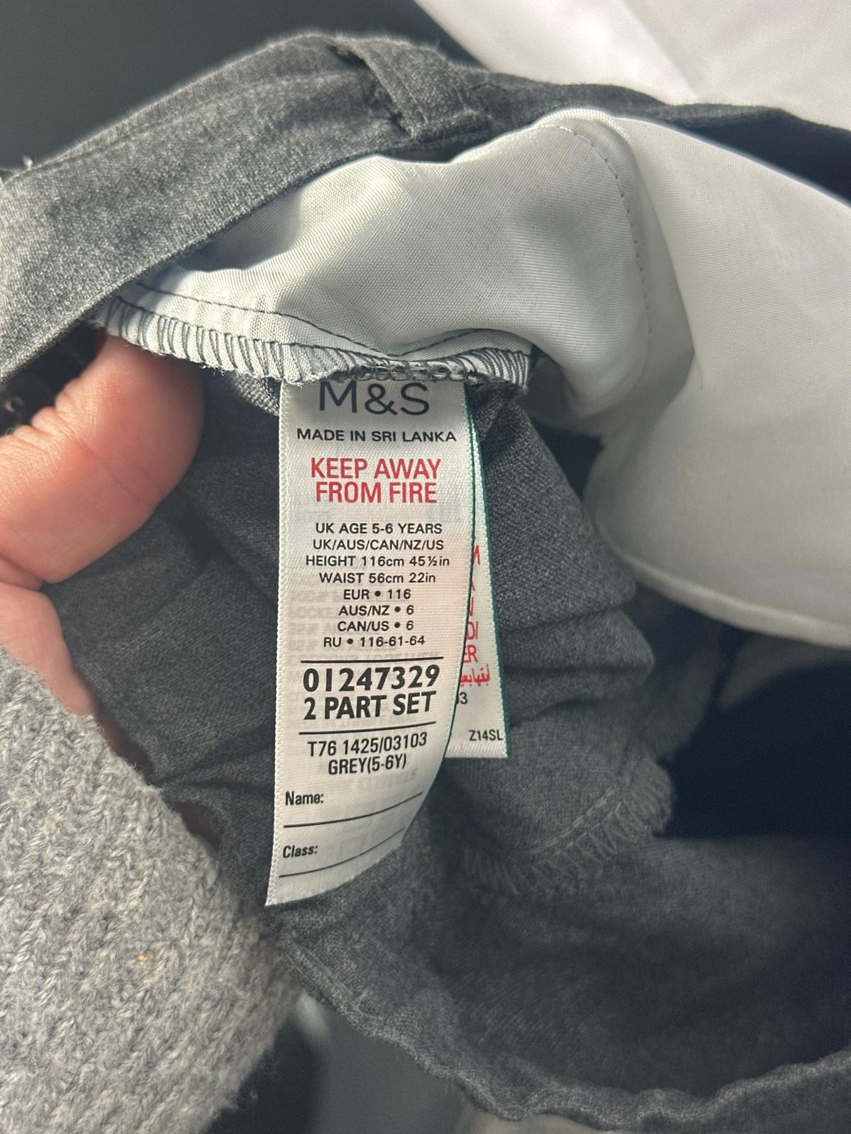 Kids Boys M&S school trousers grey - Age 5-6