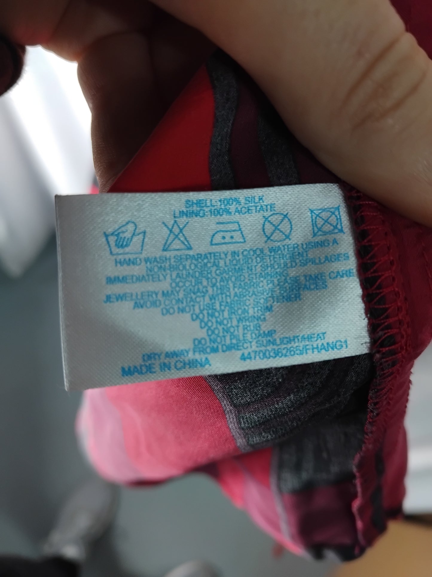 Ladies dress - Oasis pink red black sequined dress - est Size 12