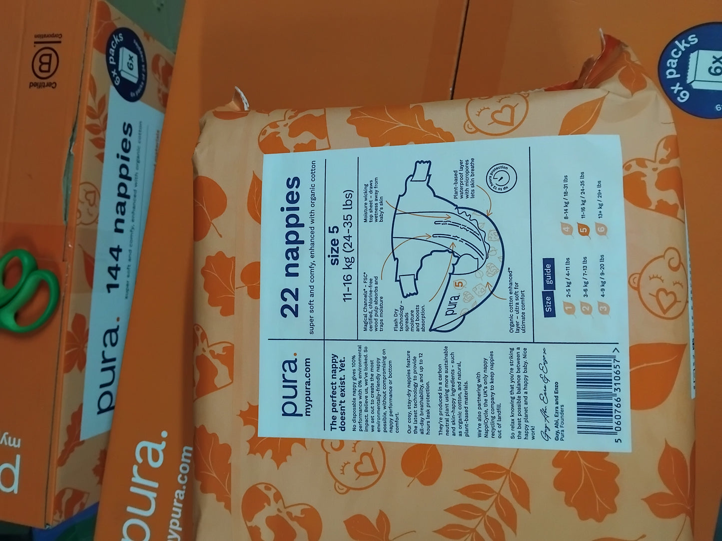 Pura Nappies Pack of 22 - Size 5 (11-16 Kg)