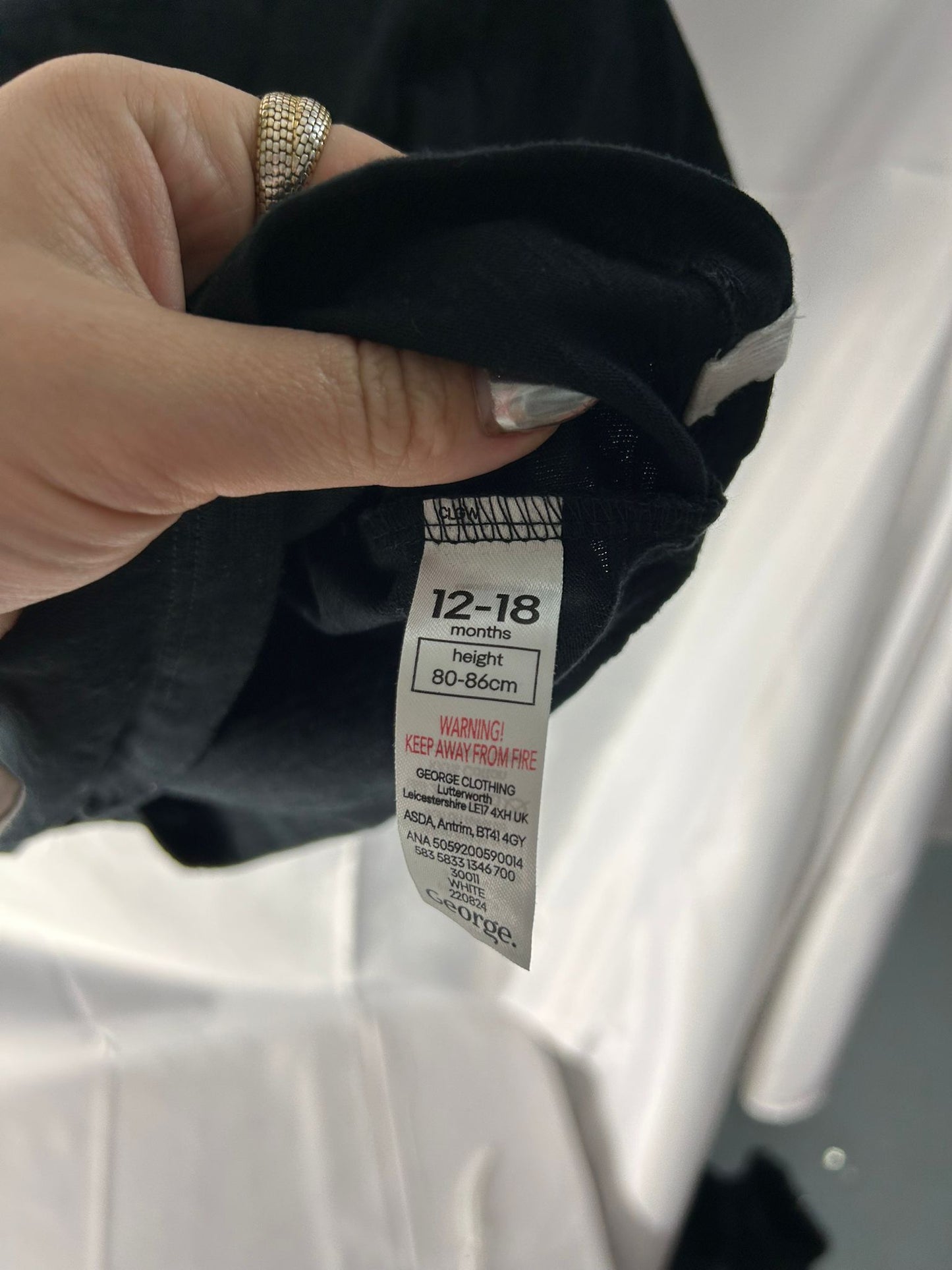 Babies GEORGE Black Cool Cute Kind top - Age 12-18 Months