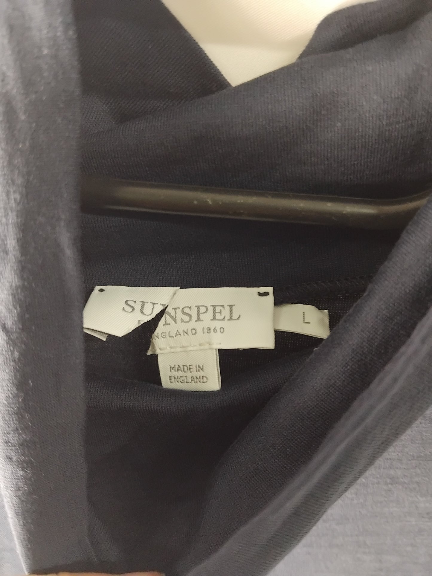 Ladies top Sunspel blue mock neck  - Size L