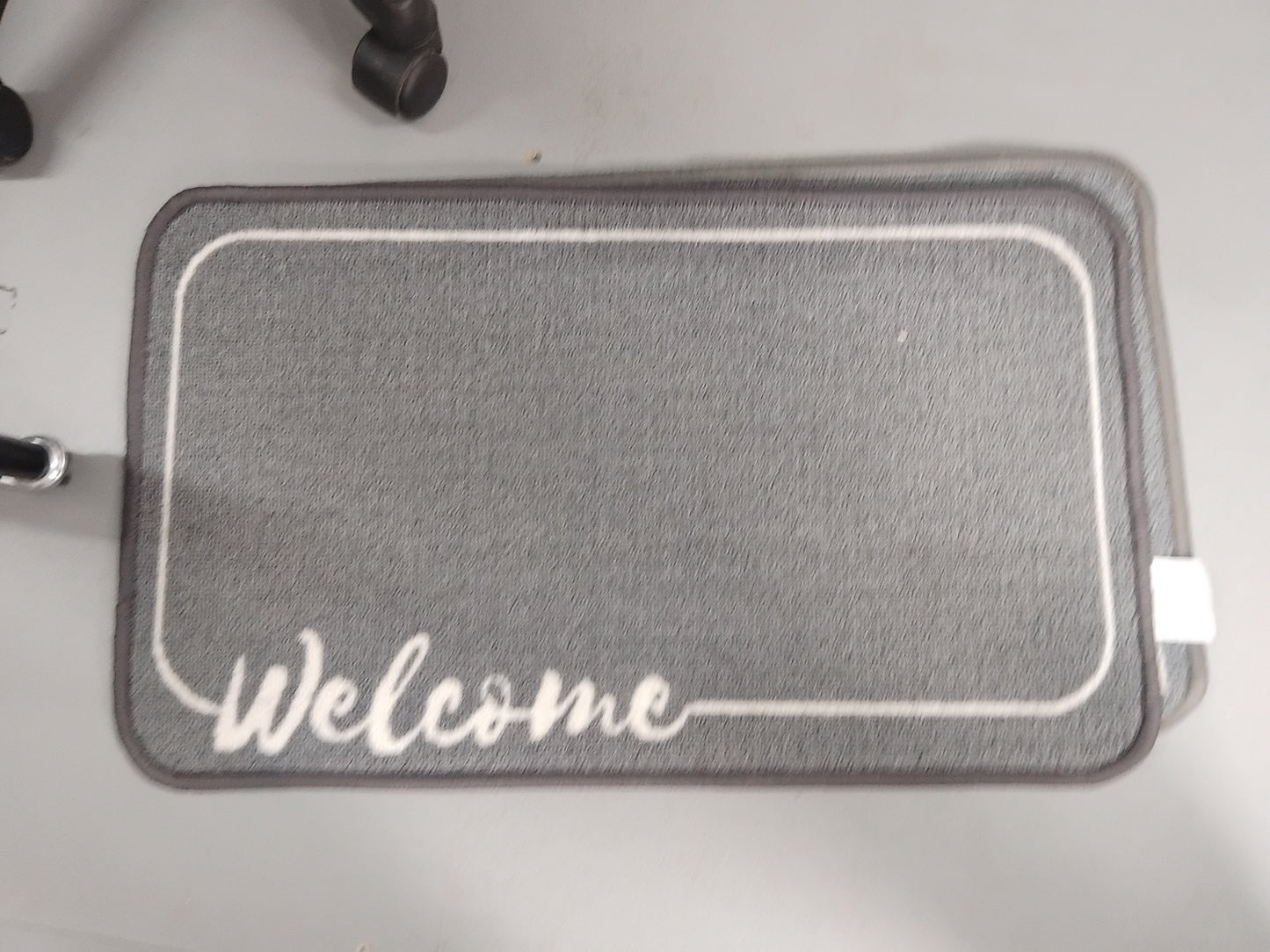 Soft Door Mat - Grey Welcome