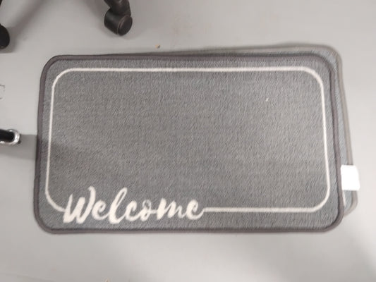 Soft Door Mat - Grey Welcome