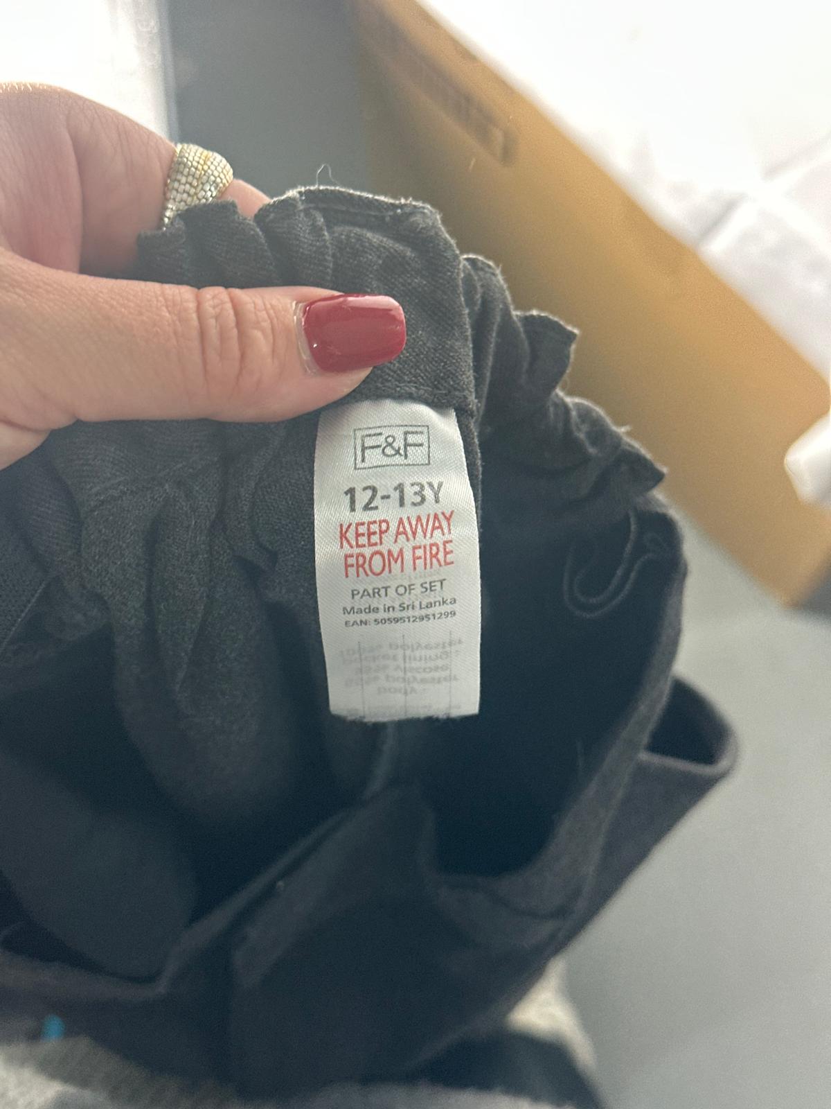 Kids Boys F&F School Trousers black - Age 12-13