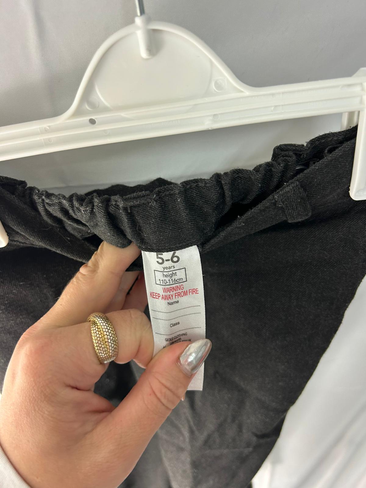 Kids School Trousers Black  - Age 5-6 Years