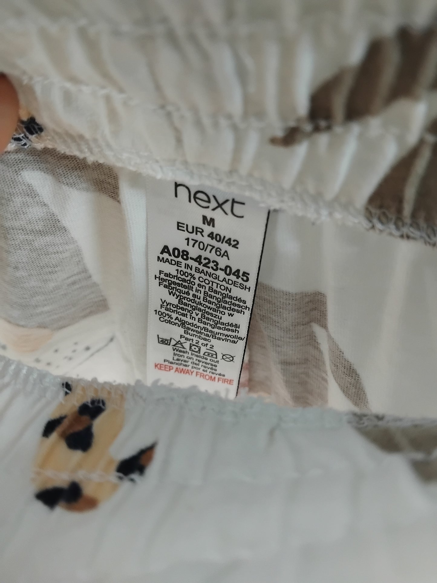 Ladies Pyjama Bottoms - White Elves - Size M