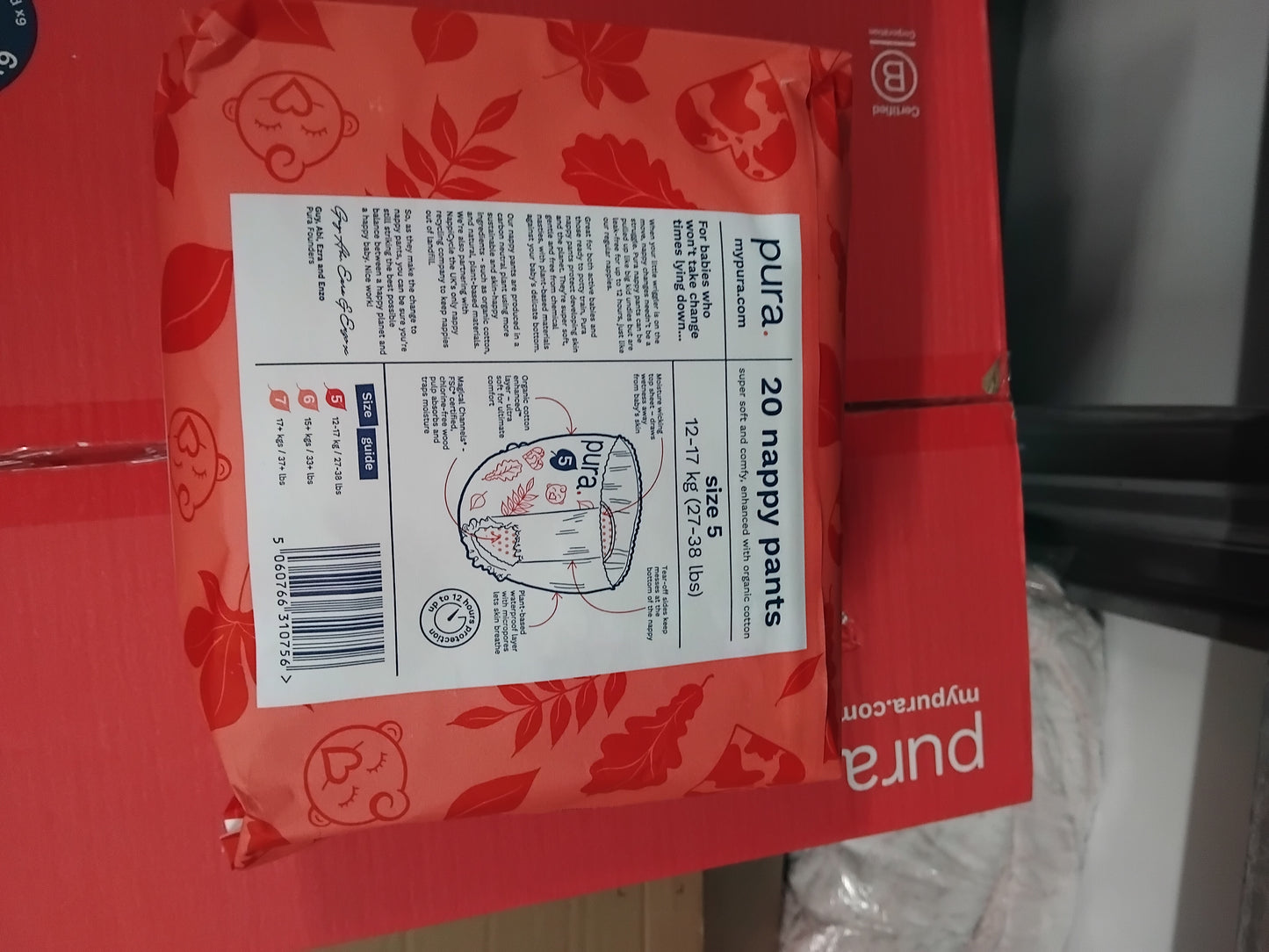 Pura Nappies / Diapers Pants Pack of 20 - Size 5 (12-17 Kg)