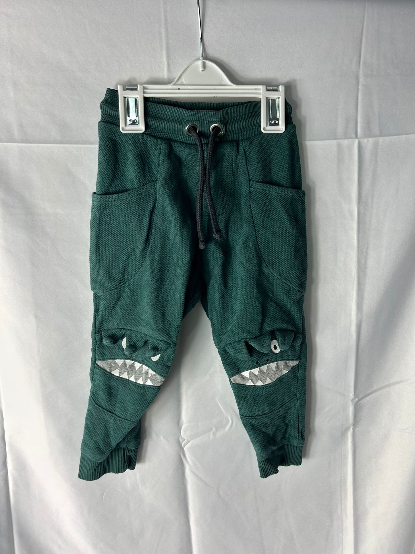 Kids Green Joggers Monster Knees - Age 1-1½ Years