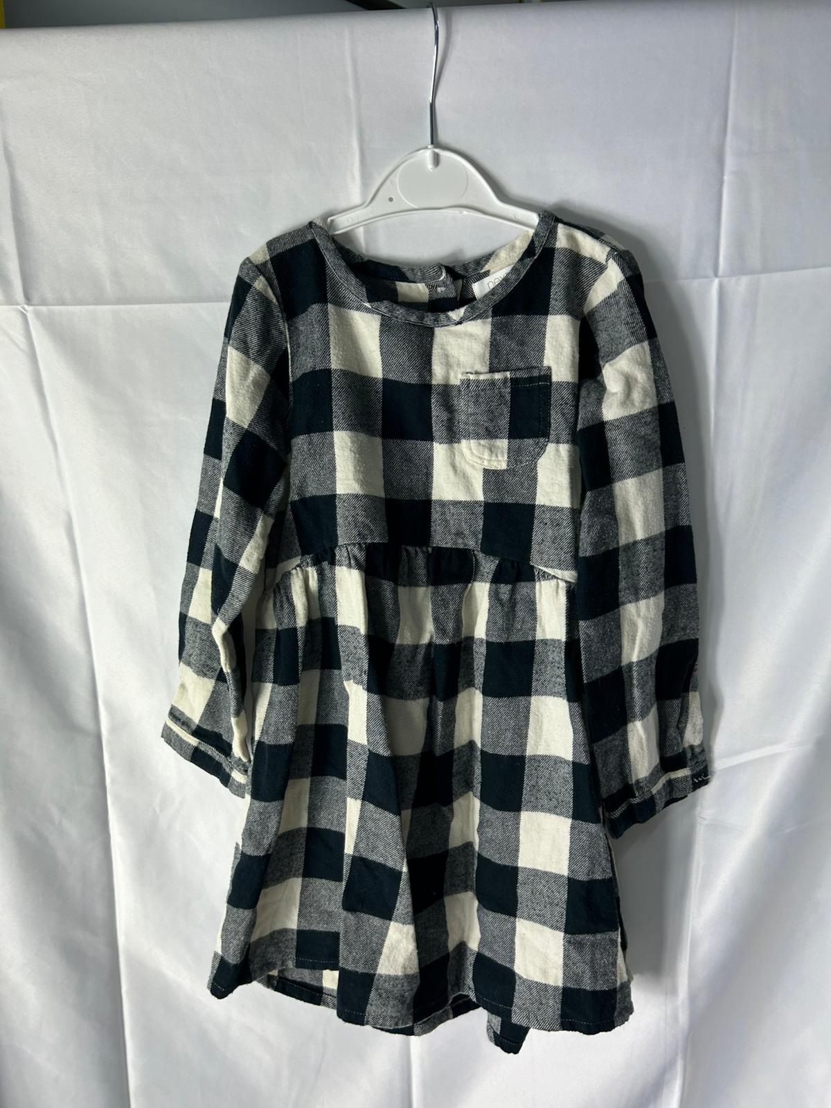Kids Girls NEXT Black and White Gingham dress - Age 4-5 Years