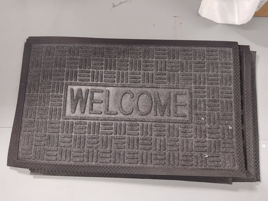 Rubber Door Mat - Black Welcome