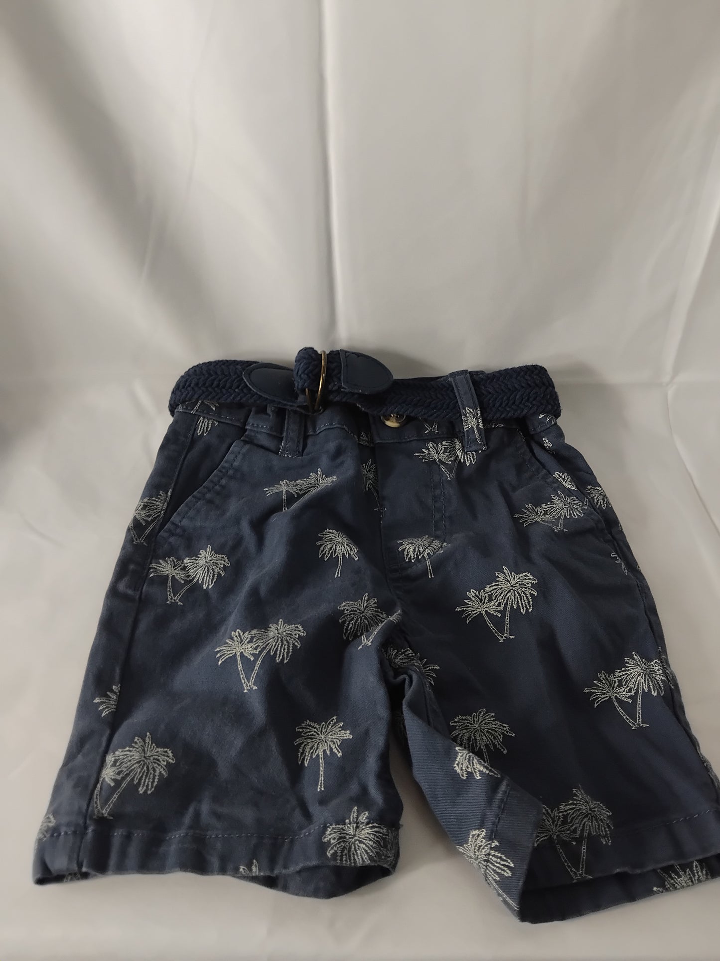 Kids age 2-3 years Denim blue shorts with palm trees