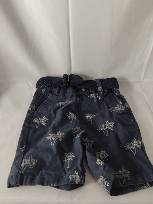 Kids age 2-3 years Denim blue shorts with palm trees