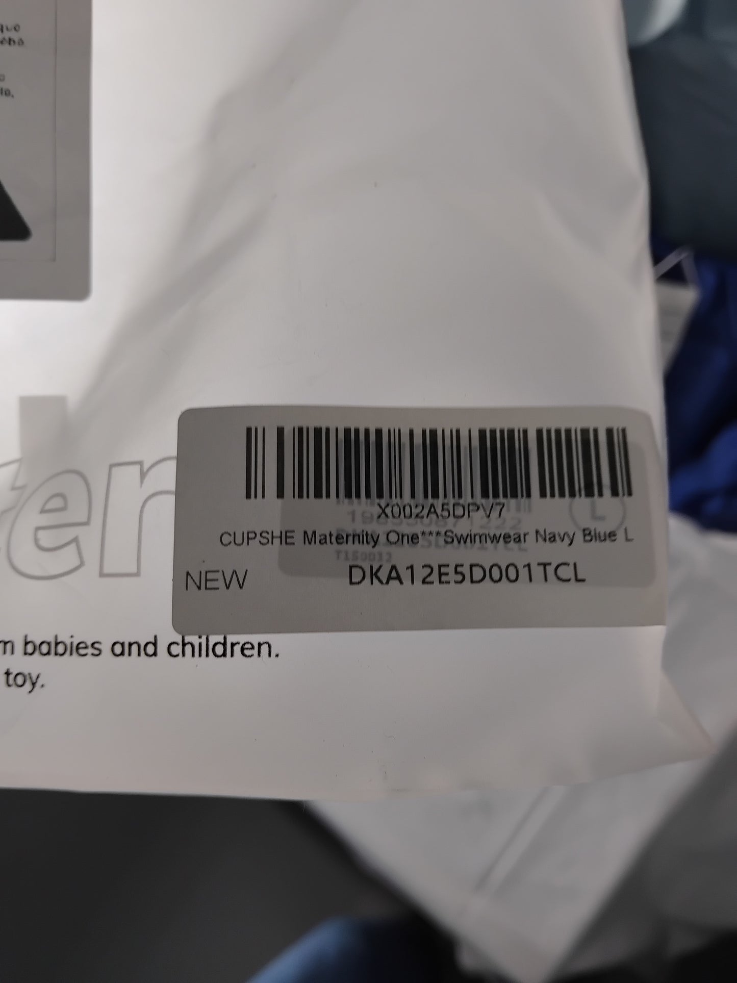 Ladies Maternity Swimwear Blue One Piece - Size L