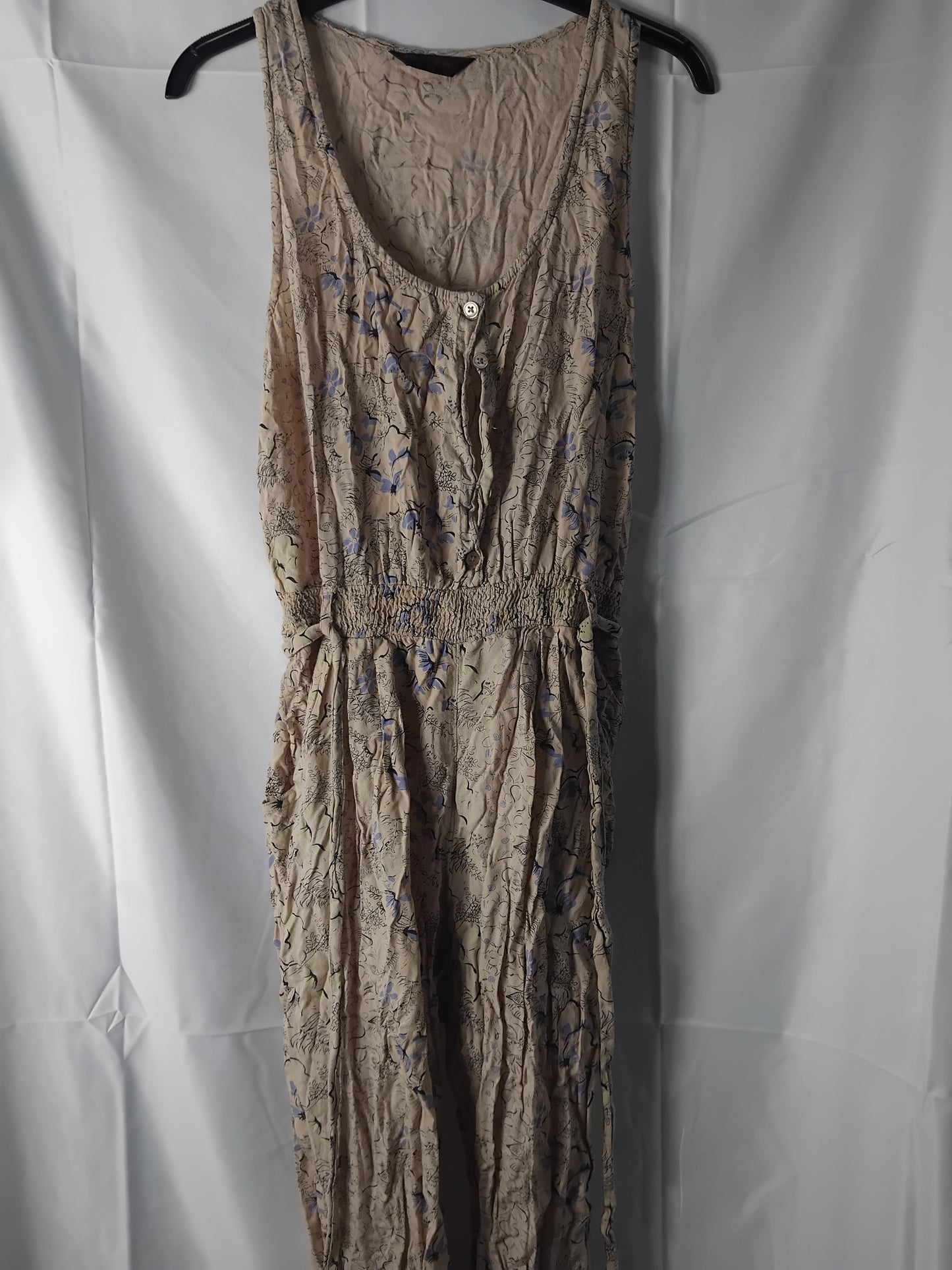 Ladies Miss Selfridge beige Patterned jumpsuit- Size 10