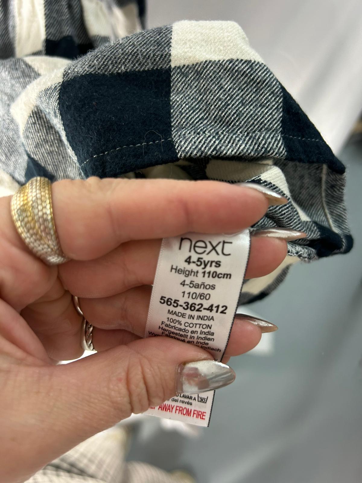 Kids Girls NEXT Black and White Gingham dress - Age 4-5 Years